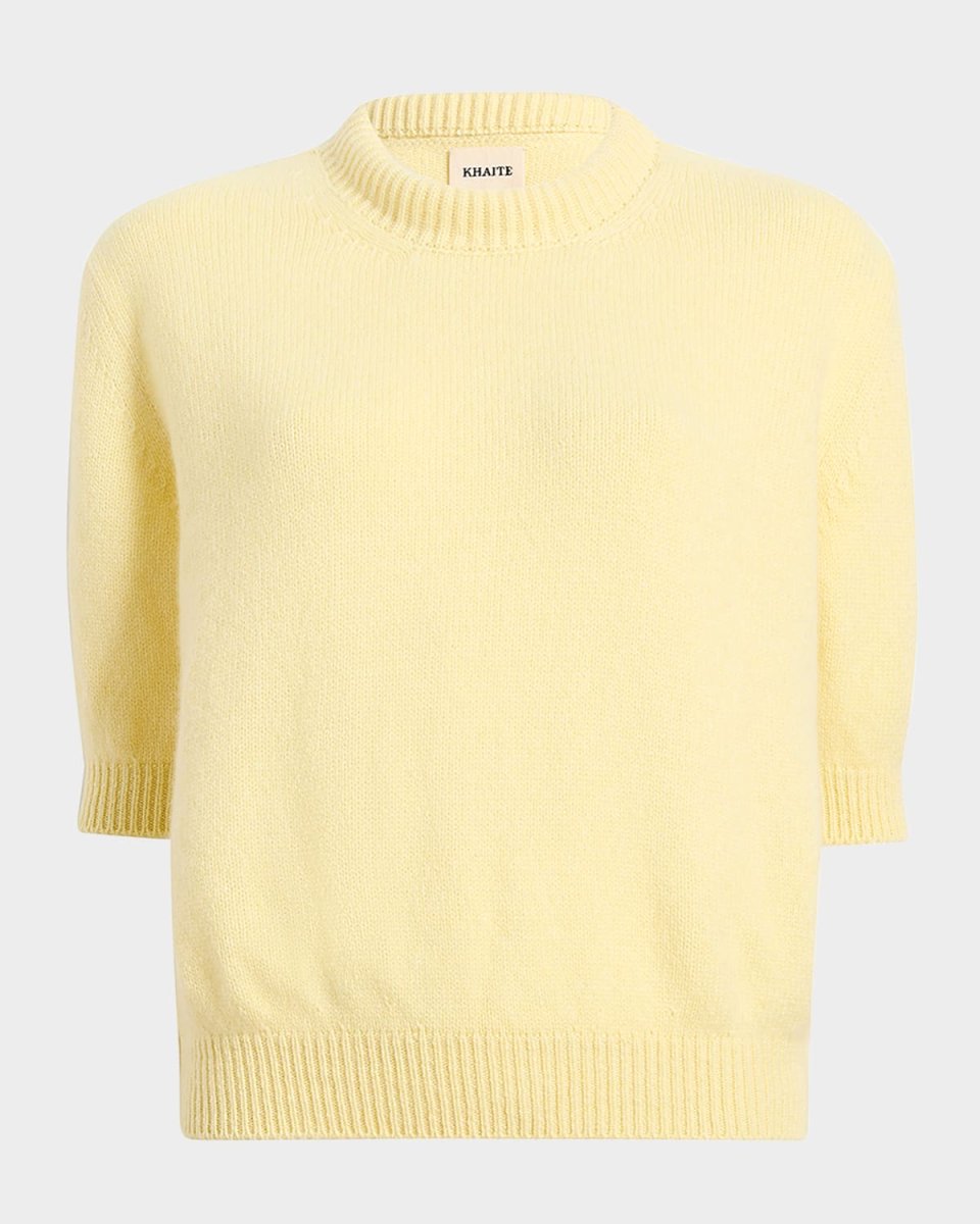Davin Short-Sleeve Cashmere Sweater
